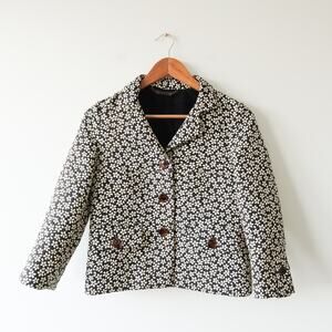 Atos Lombardini Black and White Floral Blazer Size 40